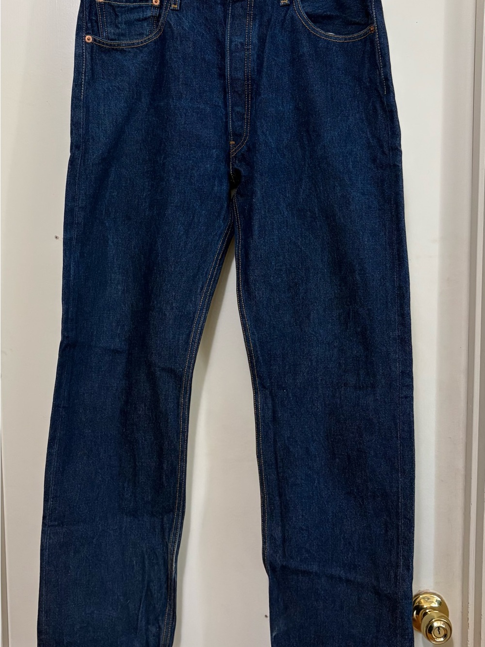 LEVI’S 501 ORIGINAL BUTTON FLY STRAIGHT LEG JEANS DARK WASH MENS 34X34